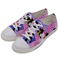 Japanese Abstract Blue Women s Low Top Canvas Sneakers by snowwhitegirl