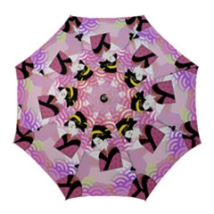 Japanese Abstract Pink Golf Umbrellas by snowwhitegirl