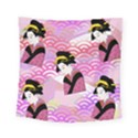 Japanese Abstract Pink Square Tapestry (Small) View1