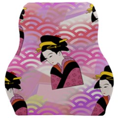 Japanese Abstract Pink Car Seat Velour Cushion  by snowwhitegirl