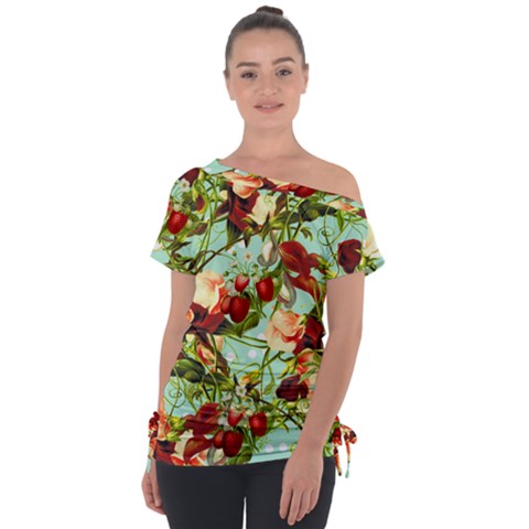 Fruit Blossom Tie-up Tee by snowwhitegirl