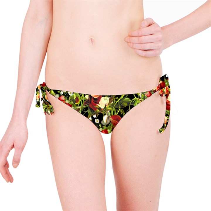 Fruit Blossom Black Bikini Bottom