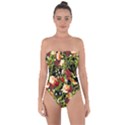 Fruit Blossom Black Tie Back One Piece Swimsuit View1