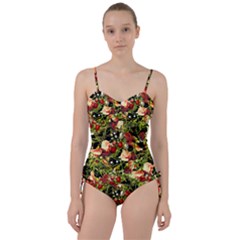 Fruit Blossom Black Sweetheart Tankini Set by snowwhitegirl