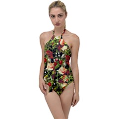 Fruit Blossom Black Go With The Flow One Piece Swimsuit by snowwhitegirl