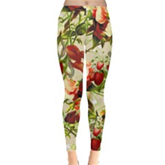 Fruit Blossom Beige Leggings  by snowwhitegirl