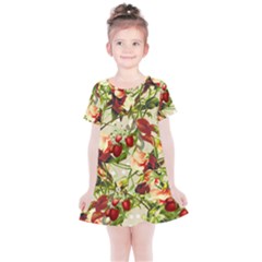 Fruit Blossom Beige Kids  Simple Cotton Dress