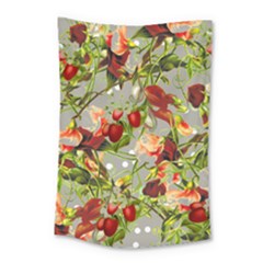 Fruit Blossom Gray Small Tapestry by snowwhitegirl