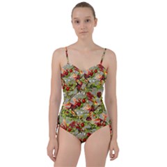 Fruit Blossom Gray Sweetheart Tankini Set by snowwhitegirl