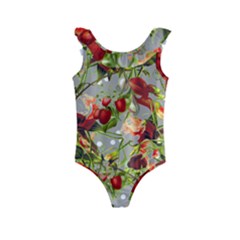 Fruit Blossom Gray Kids  Frill Swimsuit