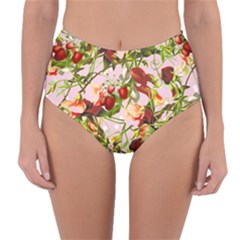 Fruit Blossom Pink Reversible High-waist Bikini Bottoms by snowwhitegirl