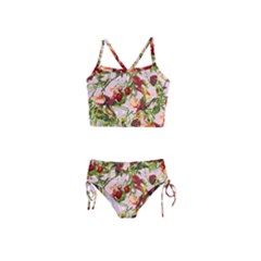 Fruit Blossom Pink Girls  Tankini Swimsuit by snowwhitegirl