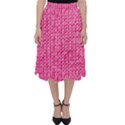 Knitted Wool Bright Pink Folding Skater Skirt View1