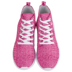 Knitted Wool Bright Pink Men s Lightweight High Top Sneakers