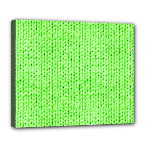 Knitted Wool Neon Green Deluxe Canvas 24  X 20   by snowwhitegirl