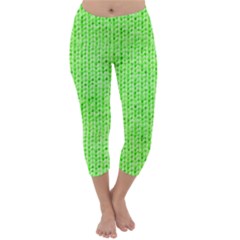 Knitted Wool Neon Green Capri Winter Leggings  by snowwhitegirl