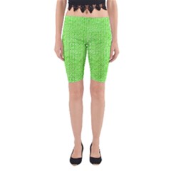 Knitted Wool Neon Green Yoga Cropped Leggings by snowwhitegirl