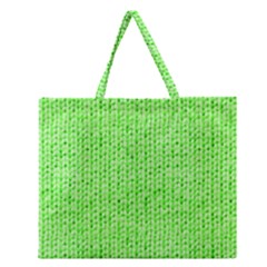 Knitted Wool Neon Green Zipper Large Tote Bag by snowwhitegirl