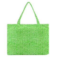 Knitted Wool Neon Green Zipper Medium Tote Bag by snowwhitegirl