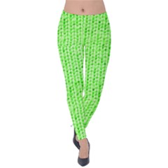 Knitted Wool Neon Green Velvet Leggings by snowwhitegirl