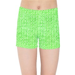 Knitted Wool Neon Green Kids Sports Shorts by snowwhitegirl