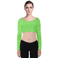 Knitted Wool Neon Green Velvet Crop Top by snowwhitegirl