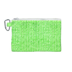 Knitted Wool Neon Green Canvas Cosmetic Bag (medium)