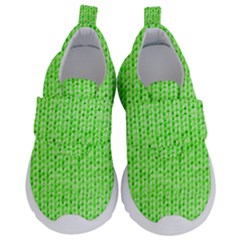 Knitted Wool Neon Green Velcro Strap Shoes