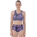 Purple Abstract Swirl Drops Racer Back Bikini Set View1