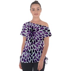 Purple Abstract Swirl Drops Tie-up Tee