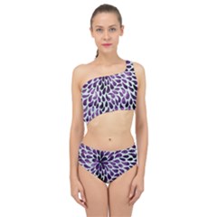 Purple Abstract Swirl Drops Spliced Up Two Piece Swimsuit by snowwhitegirl