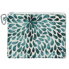 Teal Abstract Swirl Drops Canvas Cosmetic Bag (xxl)