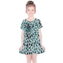 Teal Abstract Swirl Drops Kids  Simple Cotton Dress View1