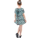 Teal Abstract Swirl Drops Kids  Simple Cotton Dress View2