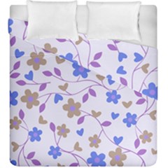 Blue Vintage Flowers Duvet Cover Double Side (king Size) by snowwhitegirl