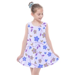 Blue Vintage Flowers Kids  Summer Dress