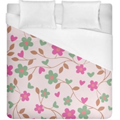 Pink Vintage Flowers Duvet Cover (king Size) by snowwhitegirl