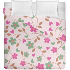 Pink Vintage Flowers Duvet Cover Double Side (king Size) by snowwhitegirl