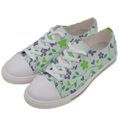 Green Vintage Flowers Women s Low Top Canvas Sneakers by snowwhitegirl