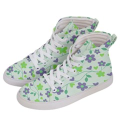 Green Vintage Flowers Women s Hi-top Skate Sneakers by snowwhitegirl