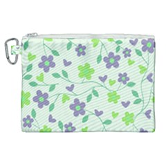 Green Vintage Flowers Canvas Cosmetic Bag (xl) by snowwhitegirl