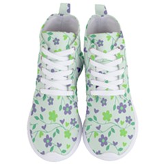 Green Vintage Flowers Women s Lightweight High Top Sneakers