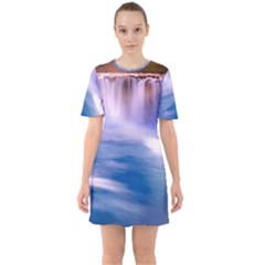 Waterfall Sixties Short Sleeve Mini Dress