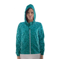 Aqua Glitter Hooded Windbreaker (women)