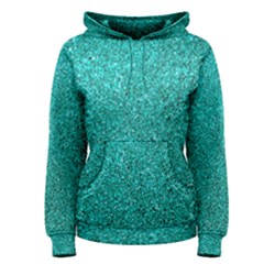 Aqua Glitter Women s Pullover Hoodie