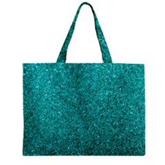 Aqua Glitter Zipper Mini Tote Bag by snowwhitegirl