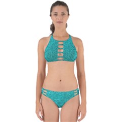 Aqua Glitter Perfectly Cut Out Bikini Set by snowwhitegirl