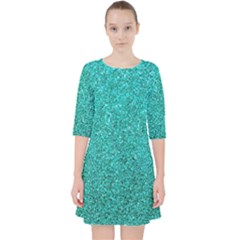 Aqua Glitter Pocket Dress