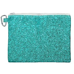 Aqua Glitter Canvas Cosmetic Bag (xxl)