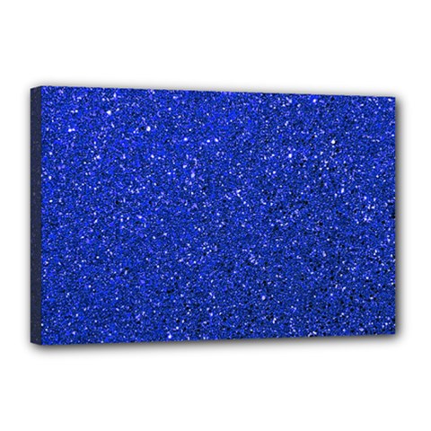 Blue Glitter Canvas 18  X 12  by snowwhitegirl